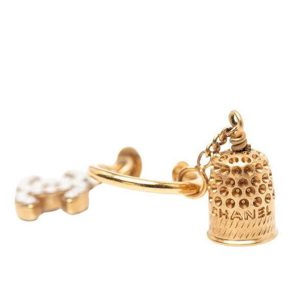 CHANEL Authentic Gold Logo Earrings
